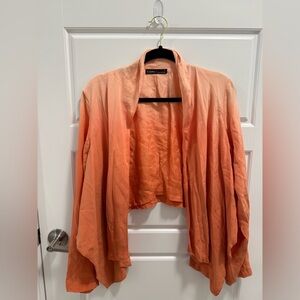 Gypsy 05 Silk Open Front Orange Ombré Cardigan